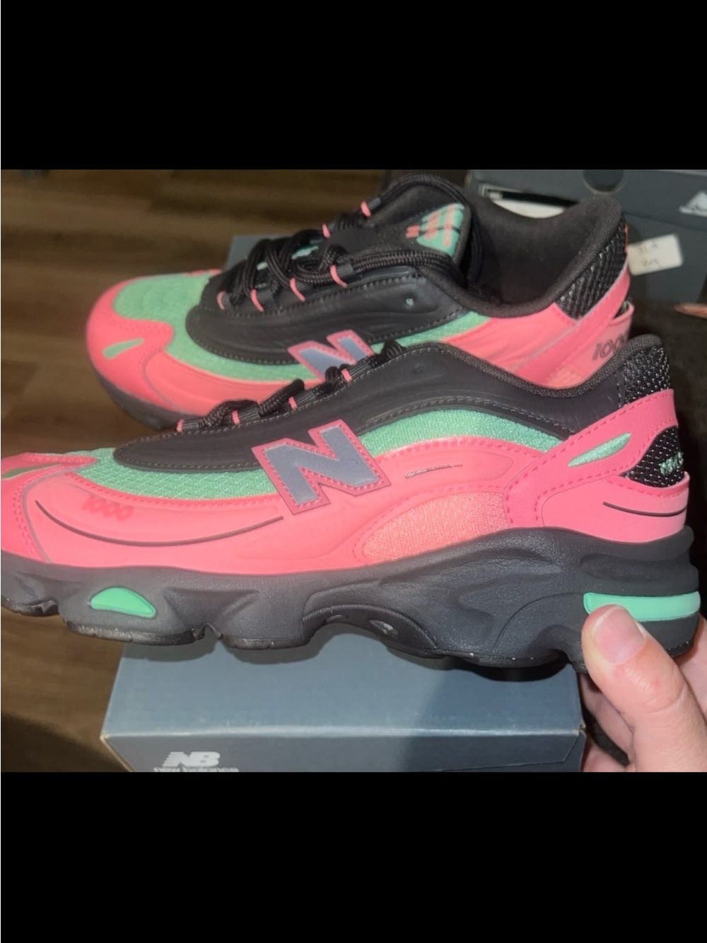 New Balance Women's Pink & Mint Chunky-Soled Sneakers - Picture 3 of 6